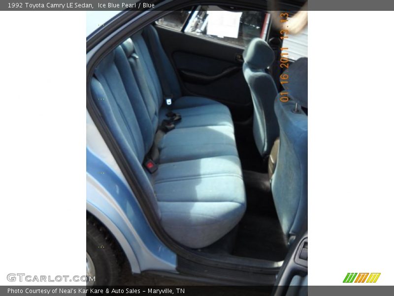 Ice Blue Pearl / Blue 1992 Toyota Camry LE Sedan