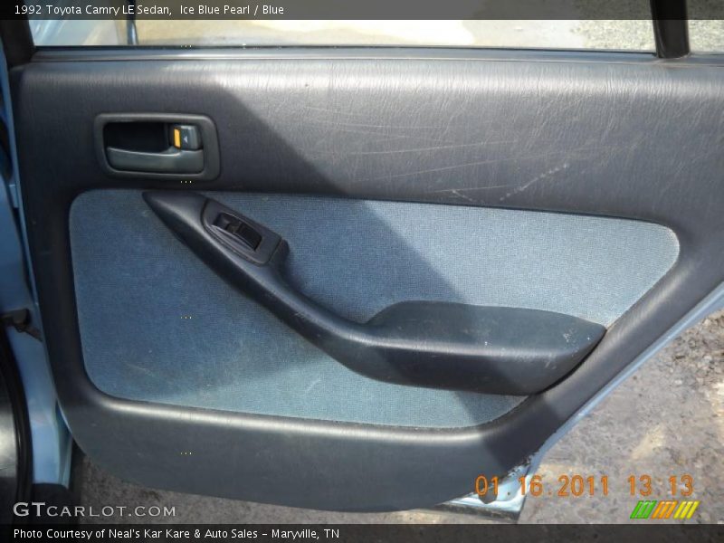Ice Blue Pearl / Blue 1992 Toyota Camry LE Sedan