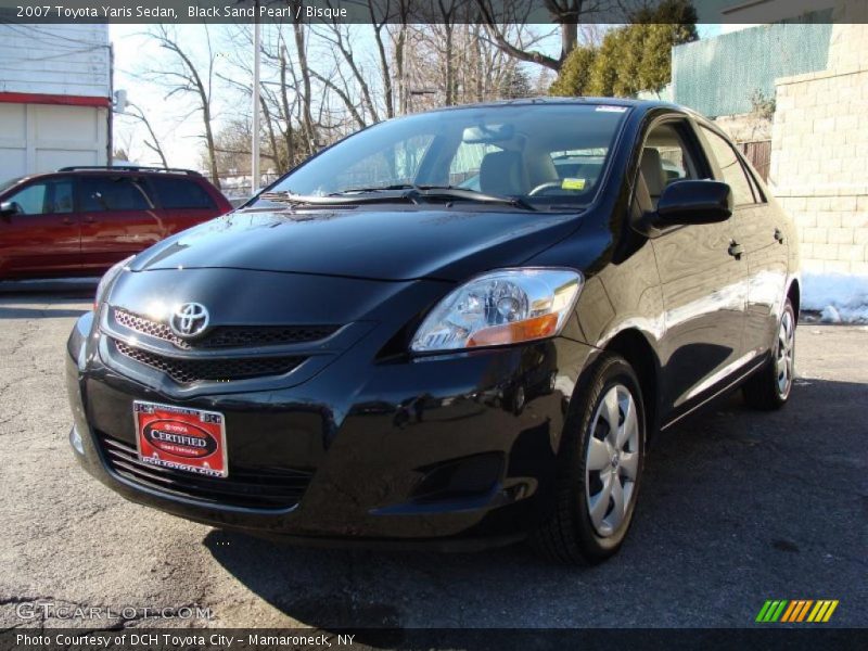 Black Sand Pearl / Bisque 2007 Toyota Yaris Sedan