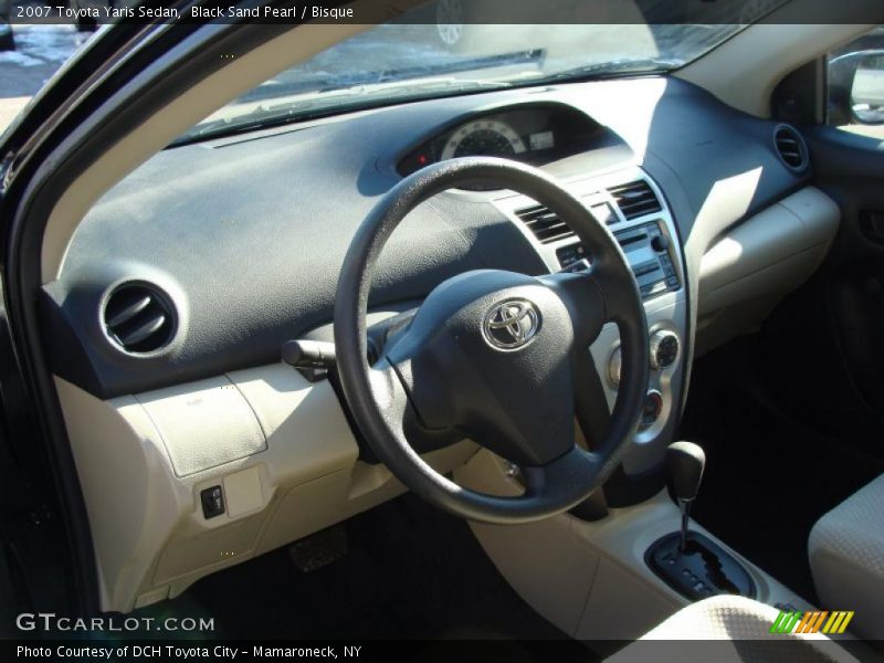 Black Sand Pearl / Bisque 2007 Toyota Yaris Sedan