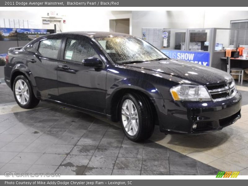 Blackberry Pearl / Black/Red 2011 Dodge Avenger Mainstreet