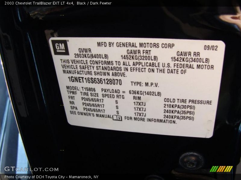 Black / Dark Pewter 2003 Chevrolet TrailBlazer EXT LT 4x4