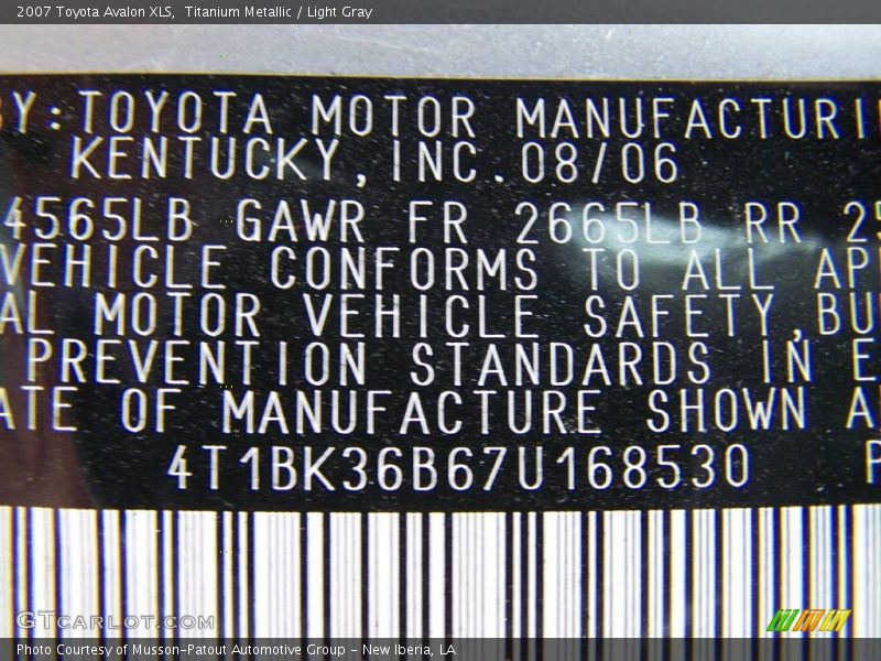 Titanium Metallic / Light Gray 2007 Toyota Avalon XLS