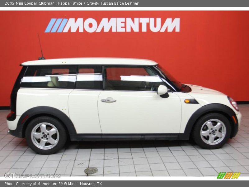 Pepper White / Gravity Tuscan Beige Leather 2009 Mini Cooper Clubman