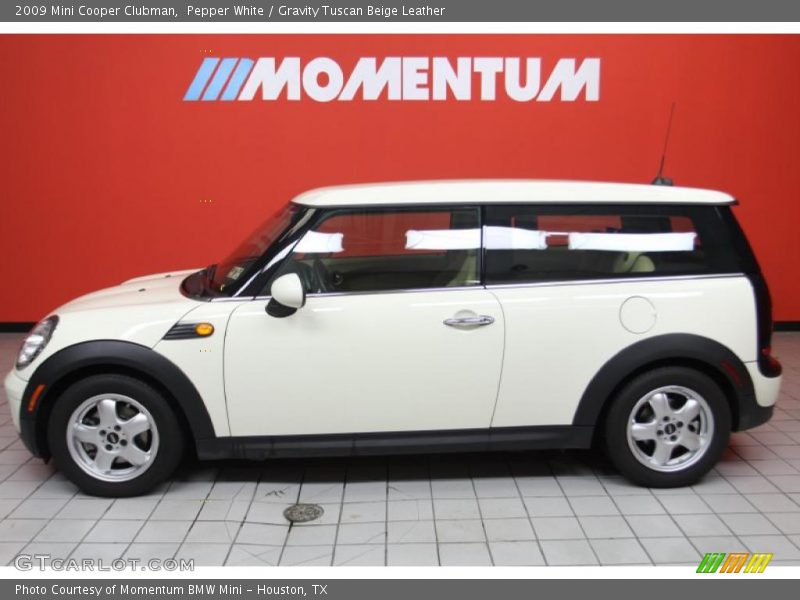 Pepper White / Gravity Tuscan Beige Leather 2009 Mini Cooper Clubman