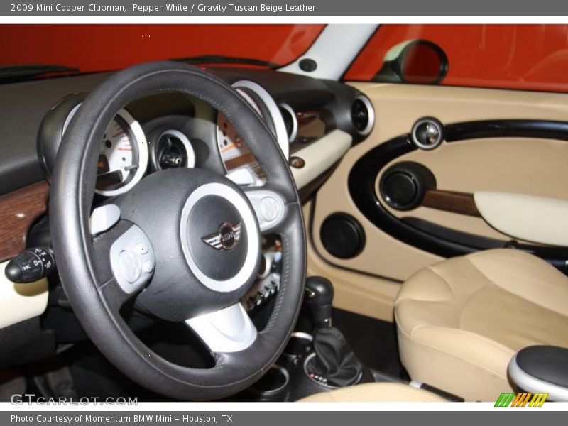 Pepper White / Gravity Tuscan Beige Leather 2009 Mini Cooper Clubman