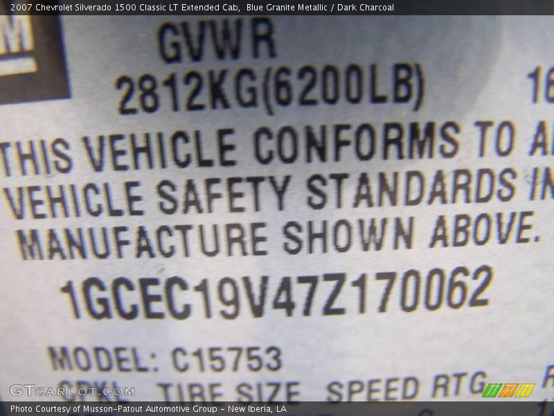 Blue Granite Metallic / Dark Charcoal 2007 Chevrolet Silverado 1500 Classic LT Extended Cab