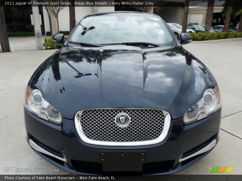 Indigo Blue Metallic / Ivory White/Oyster Grey 2011 Jaguar XF Premium Sport Sedan