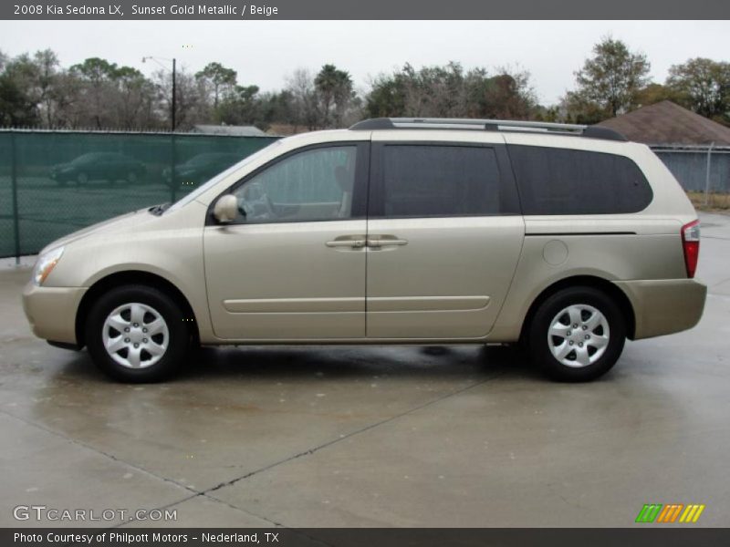 Sunset Gold Metallic / Beige 2008 Kia Sedona LX