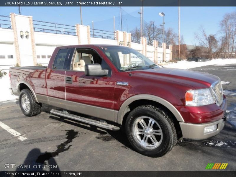 Dark Toreador Red Metallic / Tan 2004 Ford F150 Lariat SuperCab