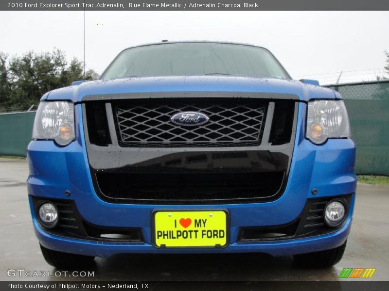 Blue Flame Metallic / Adrenalin Charcoal Black 2010 Ford Explorer Sport Trac Adrenalin