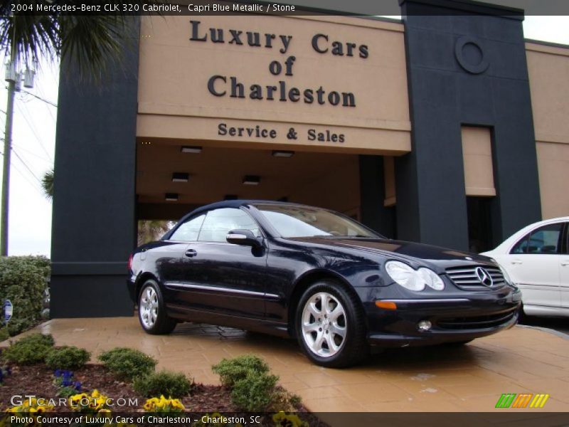 Capri Blue Metallic / Stone 2004 Mercedes-Benz CLK 320 Cabriolet