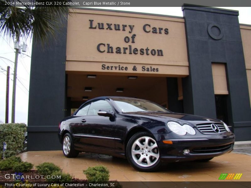 Capri Blue Metallic / Stone 2004 Mercedes-Benz CLK 320 Cabriolet