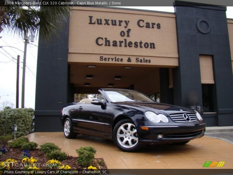 Capri Blue Metallic / Stone 2004 Mercedes-Benz CLK 320 Cabriolet