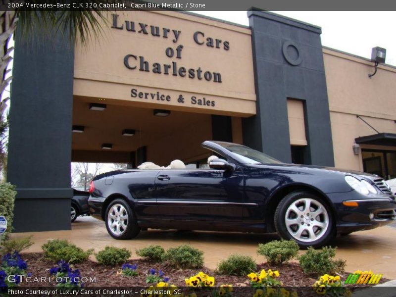 Capri Blue Metallic / Stone 2004 Mercedes-Benz CLK 320 Cabriolet