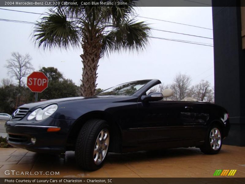 Capri Blue Metallic / Stone 2004 Mercedes-Benz CLK 320 Cabriolet