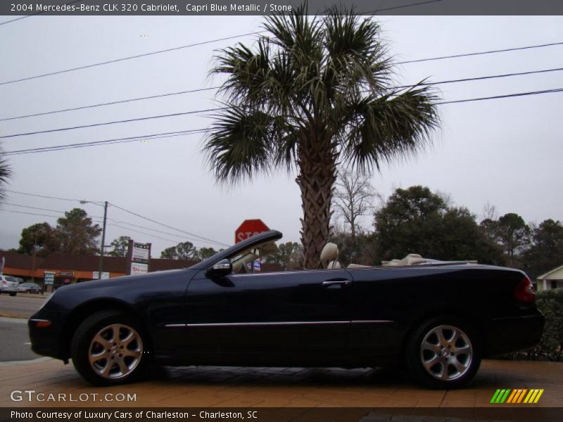 Capri Blue Metallic / Stone 2004 Mercedes-Benz CLK 320 Cabriolet
