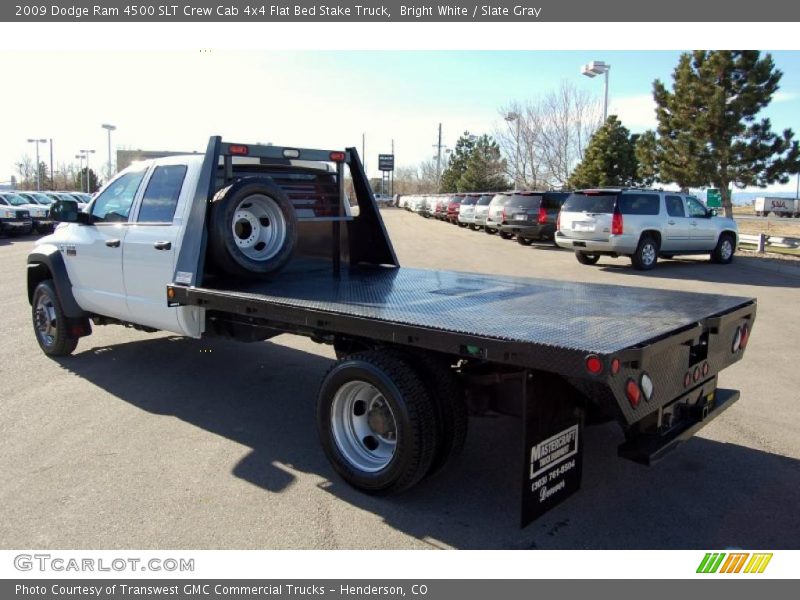  2009 Ram 4500 SLT Crew Cab 4x4 Flat Bed Stake Truck Bright White