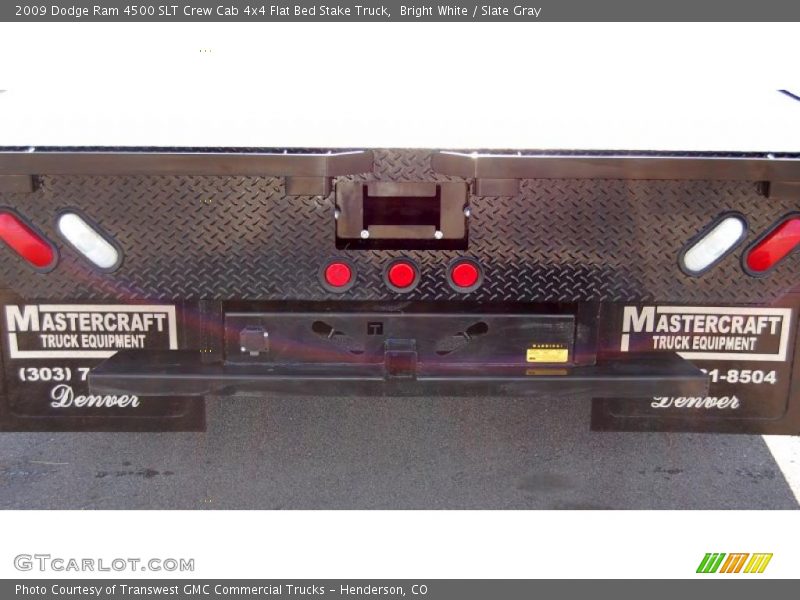 Bright White / Slate Gray 2009 Dodge Ram 4500 SLT Crew Cab 4x4 Flat Bed Stake Truck