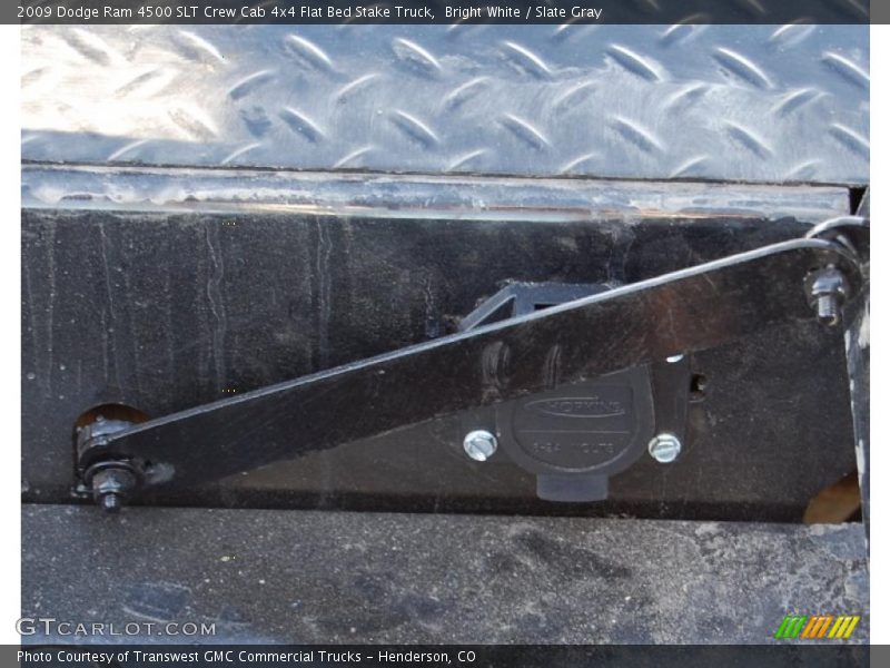 Bright White / Slate Gray 2009 Dodge Ram 4500 SLT Crew Cab 4x4 Flat Bed Stake Truck