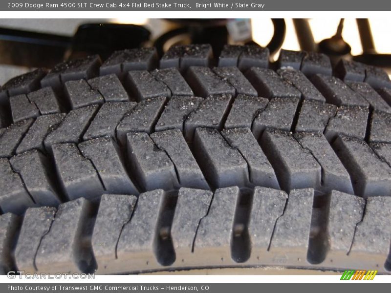 Bright White / Slate Gray 2009 Dodge Ram 4500 SLT Crew Cab 4x4 Flat Bed Stake Truck