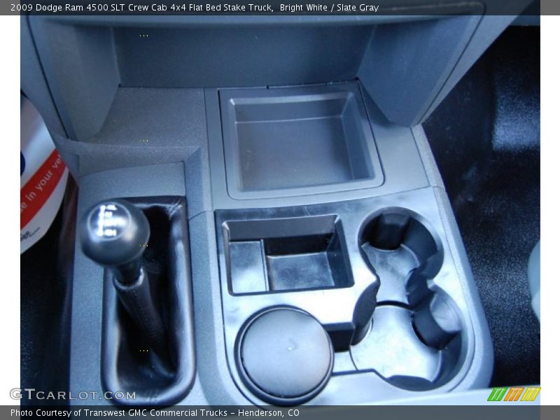 Bright White / Slate Gray 2009 Dodge Ram 4500 SLT Crew Cab 4x4 Flat Bed Stake Truck