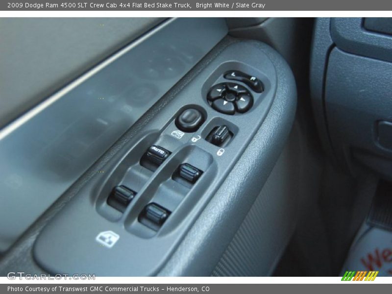 Bright White / Slate Gray 2009 Dodge Ram 4500 SLT Crew Cab 4x4 Flat Bed Stake Truck