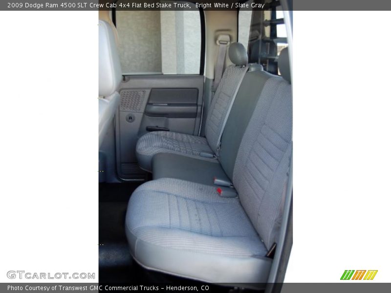 Bright White / Slate Gray 2009 Dodge Ram 4500 SLT Crew Cab 4x4 Flat Bed Stake Truck
