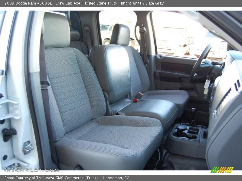 2009 Ram 4500 SLT Crew Cab 4x4 Flat Bed Stake Truck Slate Gray Interior