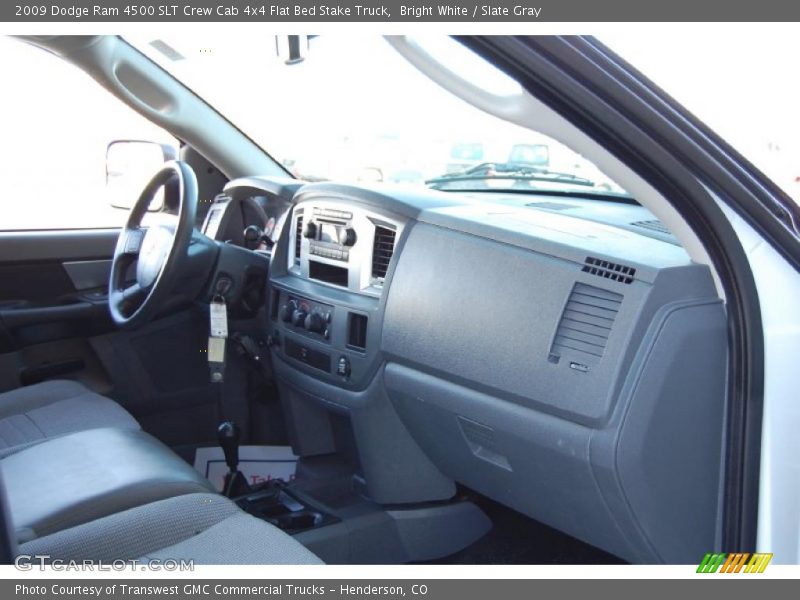  2009 Ram 4500 SLT Crew Cab 4x4 Flat Bed Stake Truck Slate Gray Interior