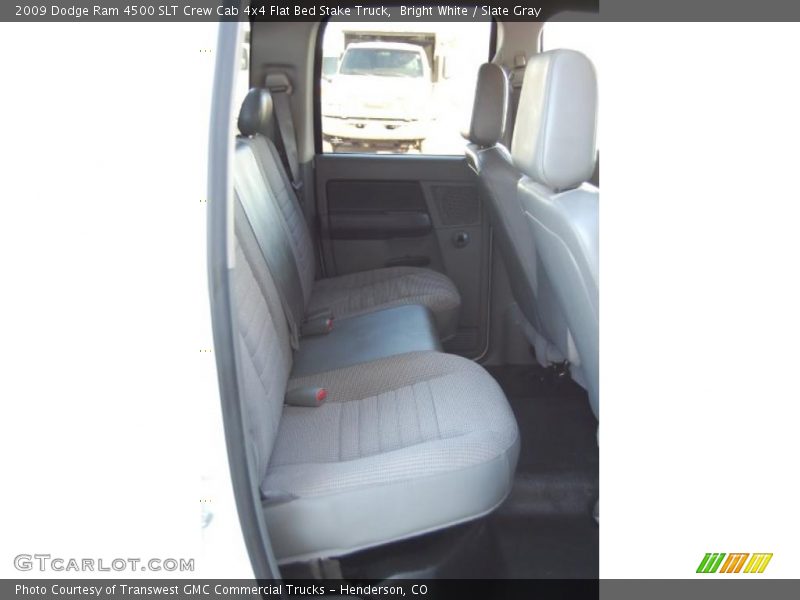 Bright White / Slate Gray 2009 Dodge Ram 4500 SLT Crew Cab 4x4 Flat Bed Stake Truck