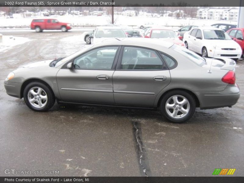 Spruce Green Metallic / Dark Charcoal 2002 Ford Taurus SES