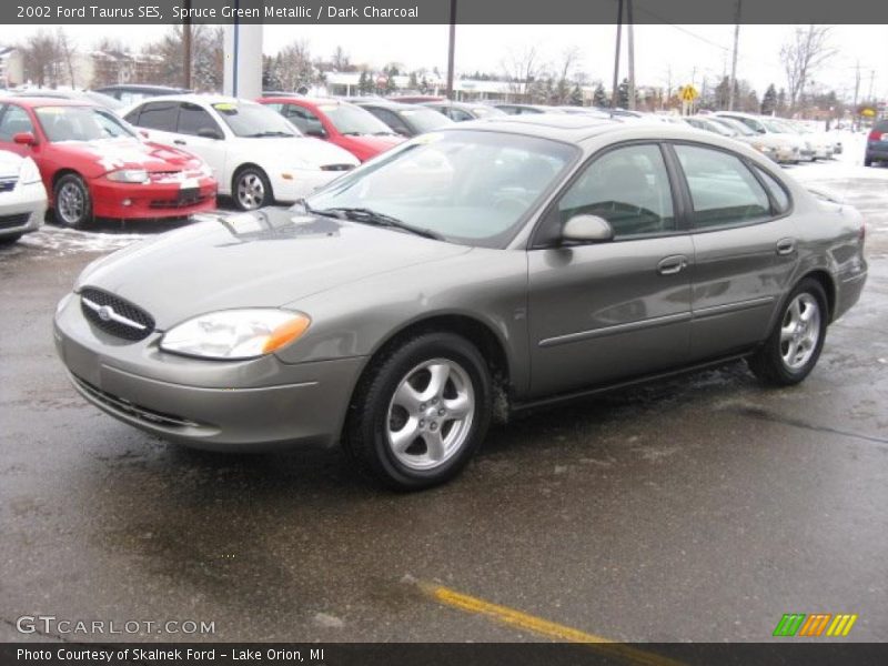 Spruce Green Metallic / Dark Charcoal 2002 Ford Taurus SES