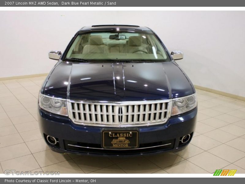 Dark Blue Pearl Metallic / Sand 2007 Lincoln MKZ AWD Sedan