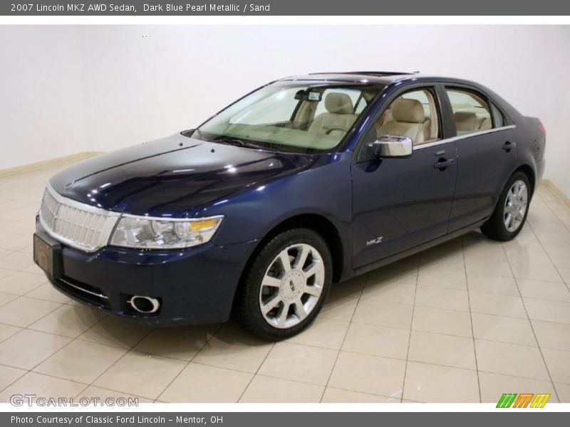 Dark Blue Pearl Metallic / Sand 2007 Lincoln MKZ AWD Sedan