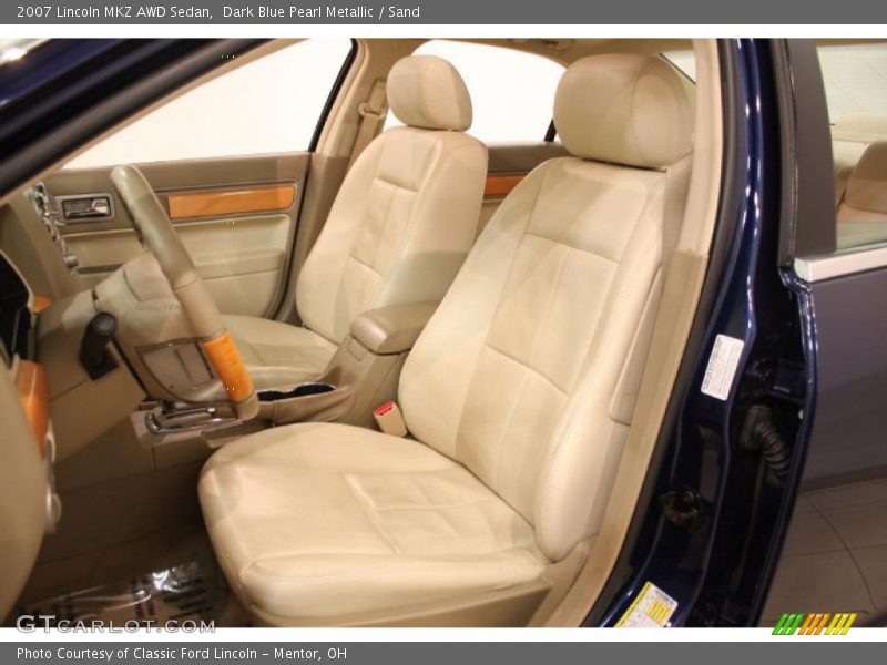 Dark Blue Pearl Metallic / Sand 2007 Lincoln MKZ AWD Sedan