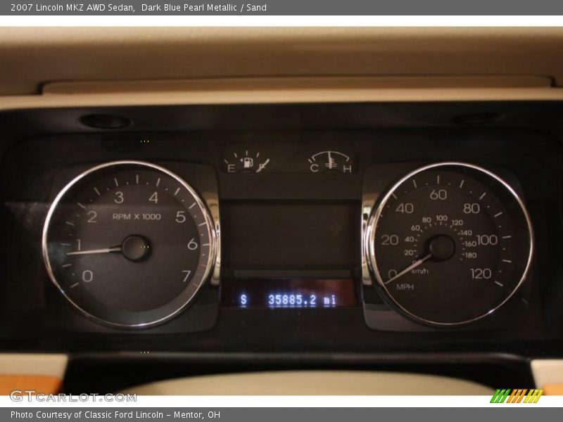 Dark Blue Pearl Metallic / Sand 2007 Lincoln MKZ AWD Sedan