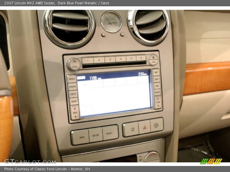 Dark Blue Pearl Metallic / Sand 2007 Lincoln MKZ AWD Sedan
