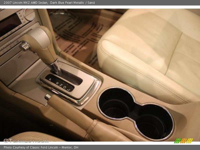 Dark Blue Pearl Metallic / Sand 2007 Lincoln MKZ AWD Sedan