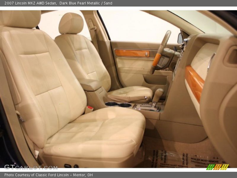Dark Blue Pearl Metallic / Sand 2007 Lincoln MKZ AWD Sedan