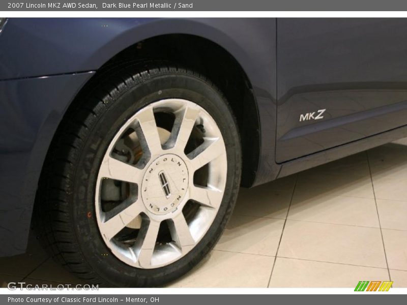 Dark Blue Pearl Metallic / Sand 2007 Lincoln MKZ AWD Sedan