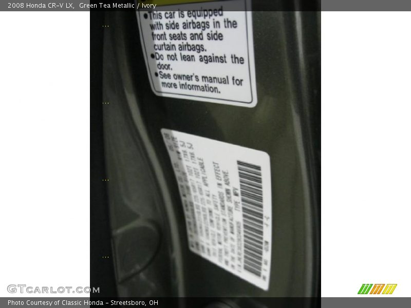 Green Tea Metallic / Ivory 2008 Honda CR-V LX