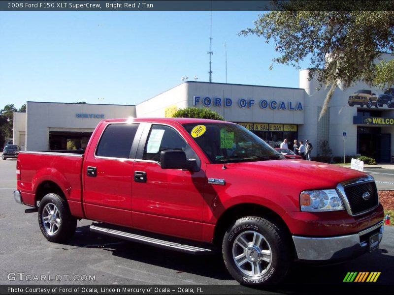 Bright Red / Tan 2008 Ford F150 XLT SuperCrew