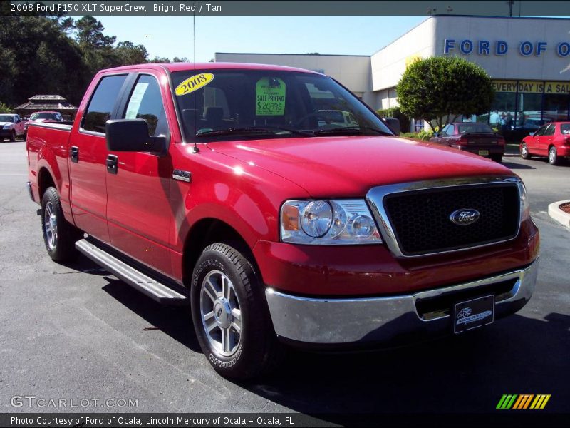 Bright Red / Tan 2008 Ford F150 XLT SuperCrew