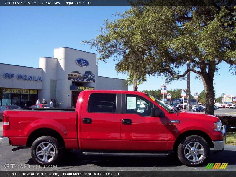 Bright Red / Tan 2008 Ford F150 XLT SuperCrew