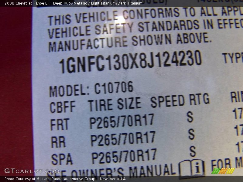 Deep Ruby Metallic / Light Titanium/Dark Titanium 2008 Chevrolet Tahoe LT