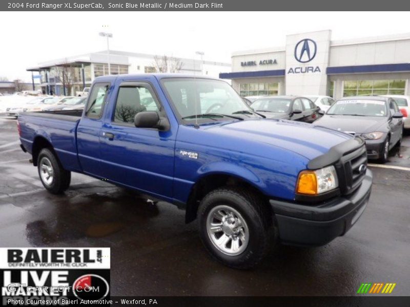 Sonic Blue Metallic / Medium Dark Flint 2004 Ford Ranger XL SuperCab