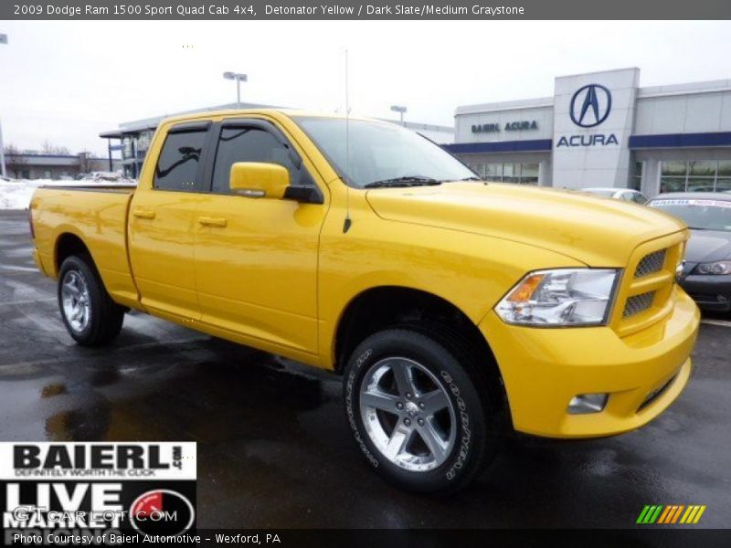 Detonator Yellow / Dark Slate/Medium Graystone 2009 Dodge Ram 1500 Sport Quad Cab 4x4