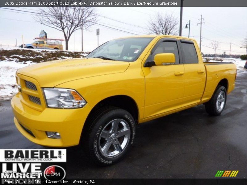 Detonator Yellow / Dark Slate/Medium Graystone 2009 Dodge Ram 1500 Sport Quad Cab 4x4