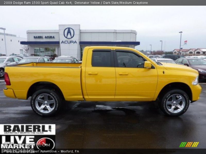 Detonator Yellow / Dark Slate/Medium Graystone 2009 Dodge Ram 1500 Sport Quad Cab 4x4